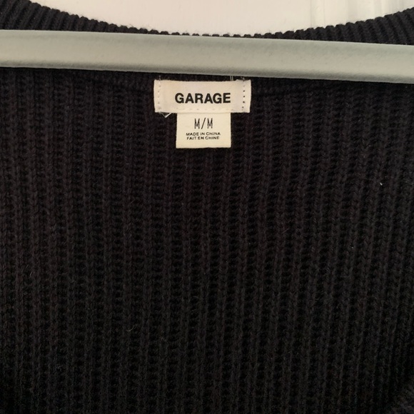 Black Off Shoulder Garage Sweater - Picture 3 of 3